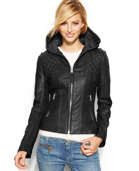 leather jacket michael kors women's|macy's Michael Kors jackets women's.